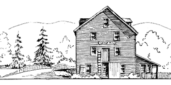 A drawing of the old shaker mill in West Stockbridge