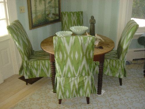 walnut spool turned table, chairs by Annie Selke